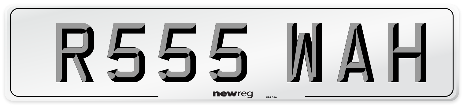 R555 WAH Number Plate from New Reg